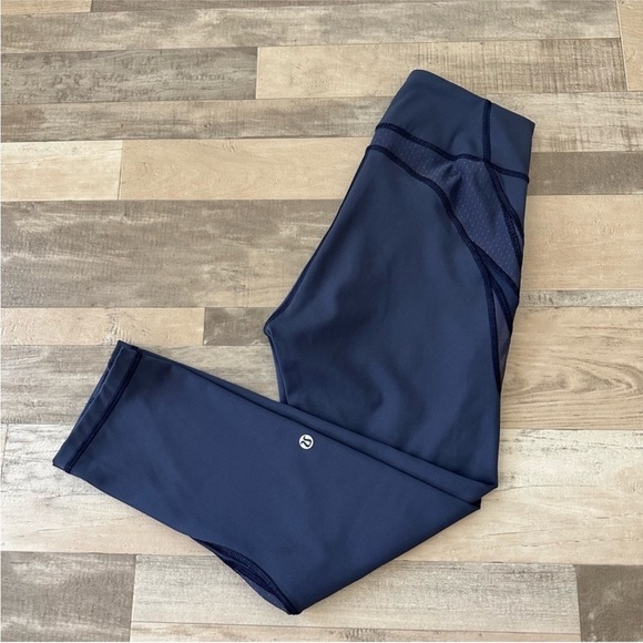 Lululemon Never Still Crop Leggings Size 6 Cadet Blue EB - Picture 5 of 14